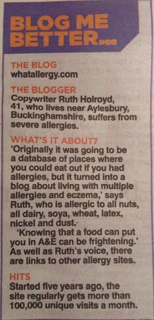 Check out WhatAllergy.com in the Mail on Sunday Health 