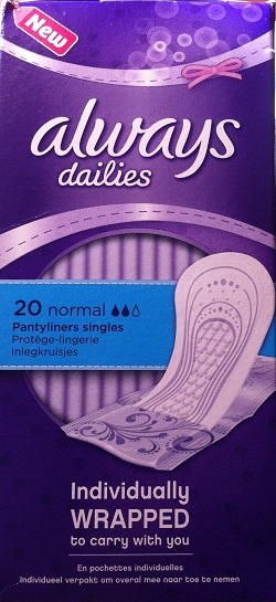 Avoid Always Dailies in the purple box if you're sensitive to chemicals or fragrances - they're 