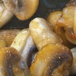 Mushrooms fried in rape seed oil - no butter in sight