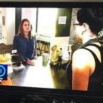 Me looking downright miserable live on ITV news, talking about eating out with allergies at PrintWorks Kitchen