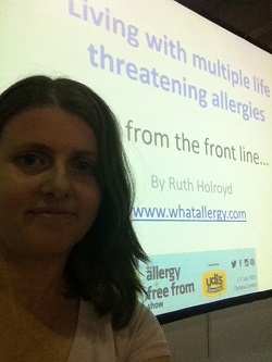 Ruth Holroyd speaking at the Allergy Show