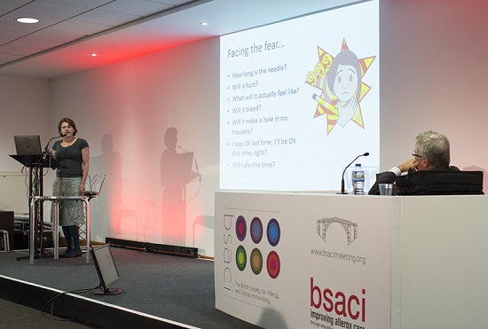 Me at the BSACI talking about needle length of adrenaline auto-injectors