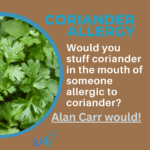 Alan Carr shoves coriander in a womans mouth
