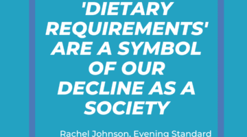 Rachel Johnson on dietary requirements
